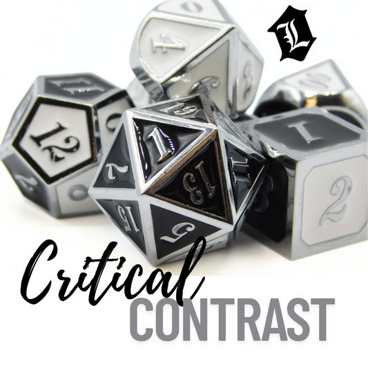 [CRITICAL CONTRAST] SOLID METAL DICE SET