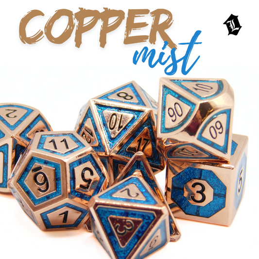 [COPPER MIST] SOLID METAL DICE SET