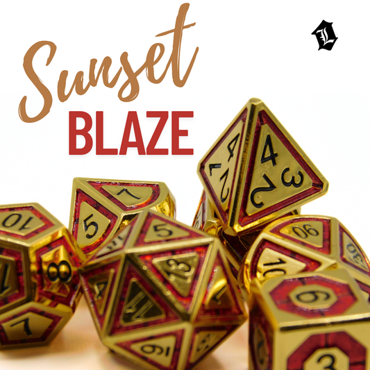 [SUNSET BLAZE] SOLID METAL DICE SET