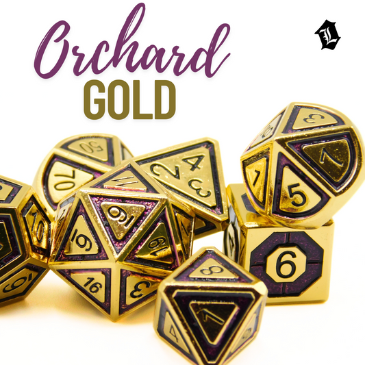 [ORCHARD GOLD] SOLID METAL DICE SET