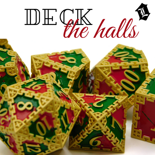 [DECK THE HALLS] SOLID METAL DICE SET