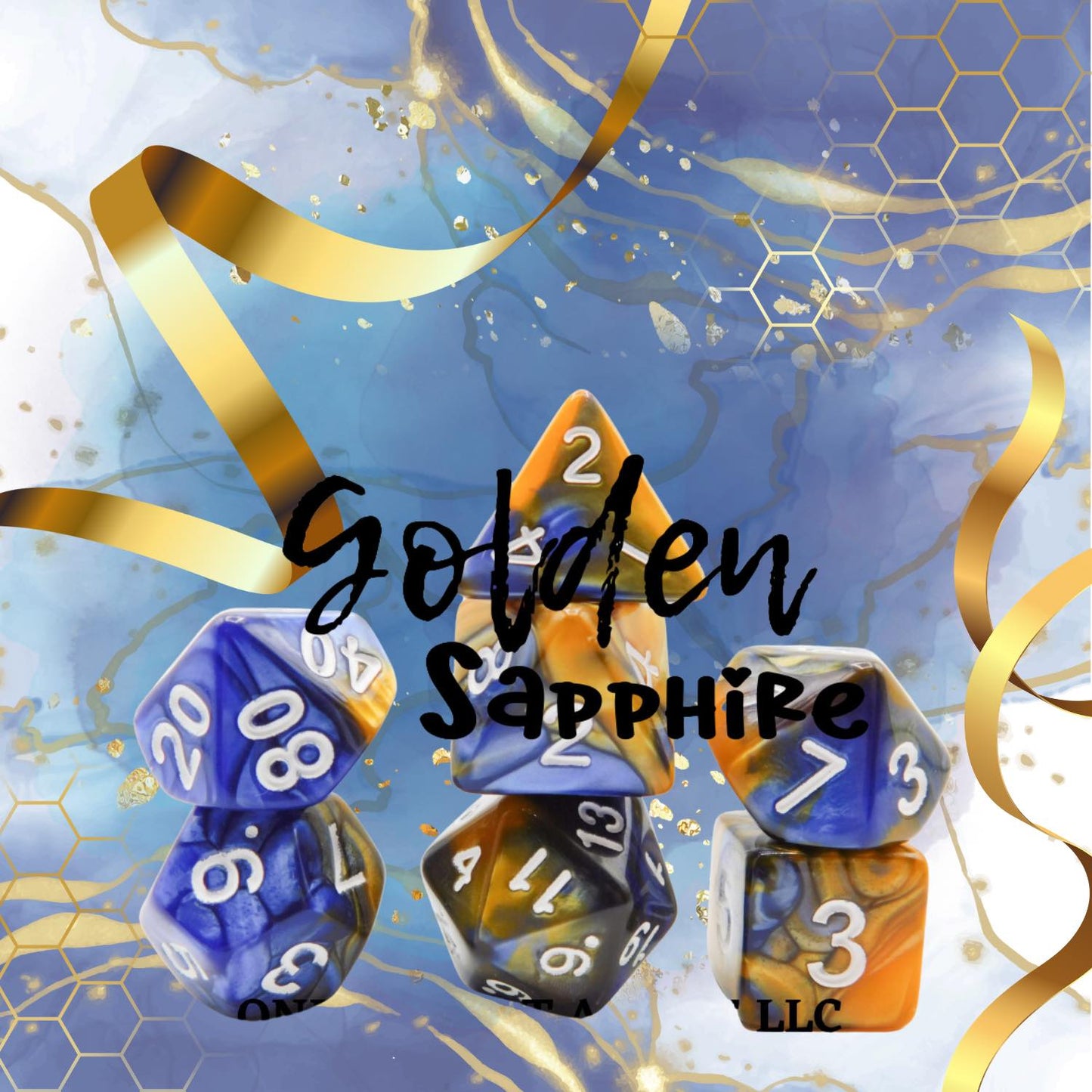 [GOLDEN SAPPHIRE] ACRYLIC DICE SET