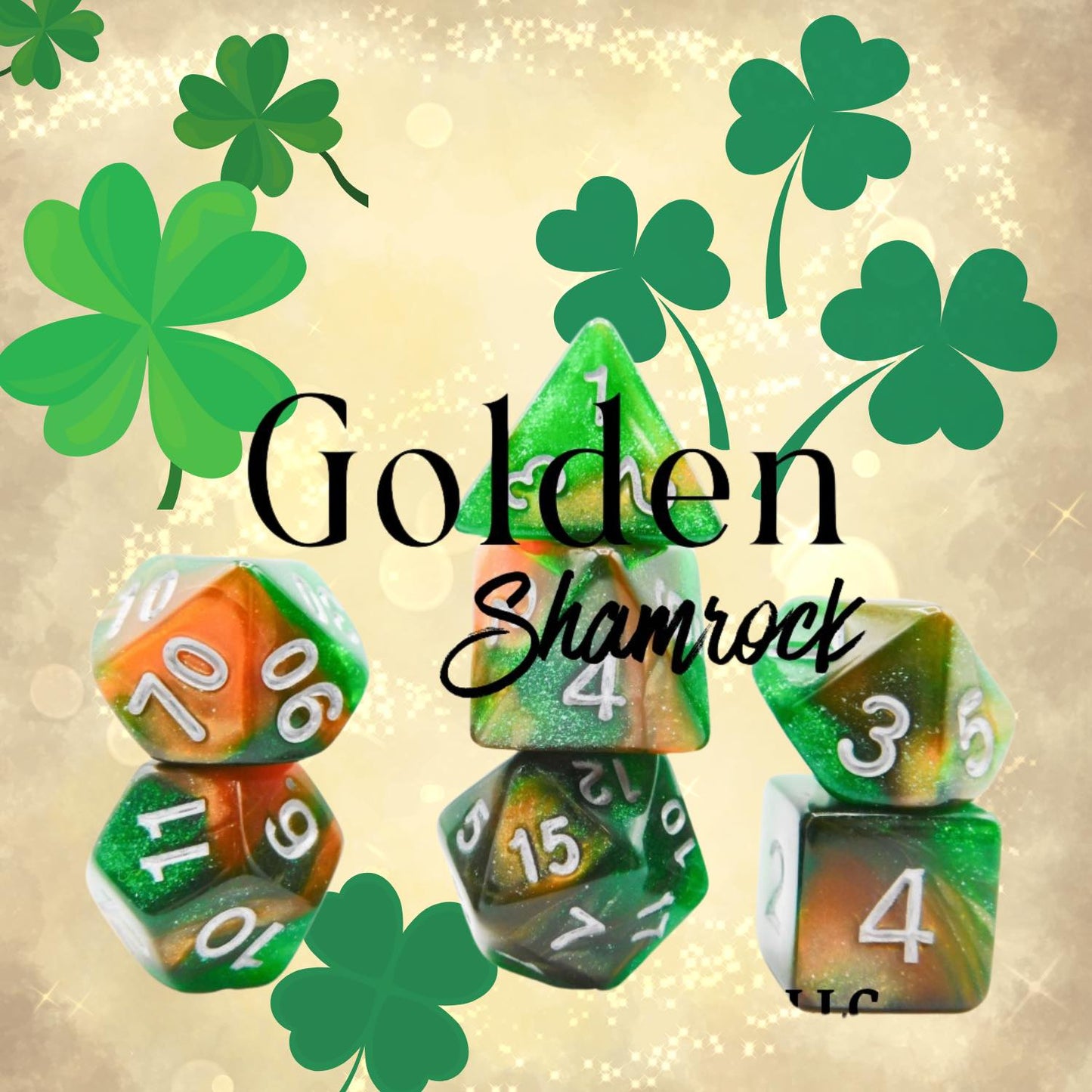 [GOLDEN SHAMROCK] ACRYLIC DICE SET