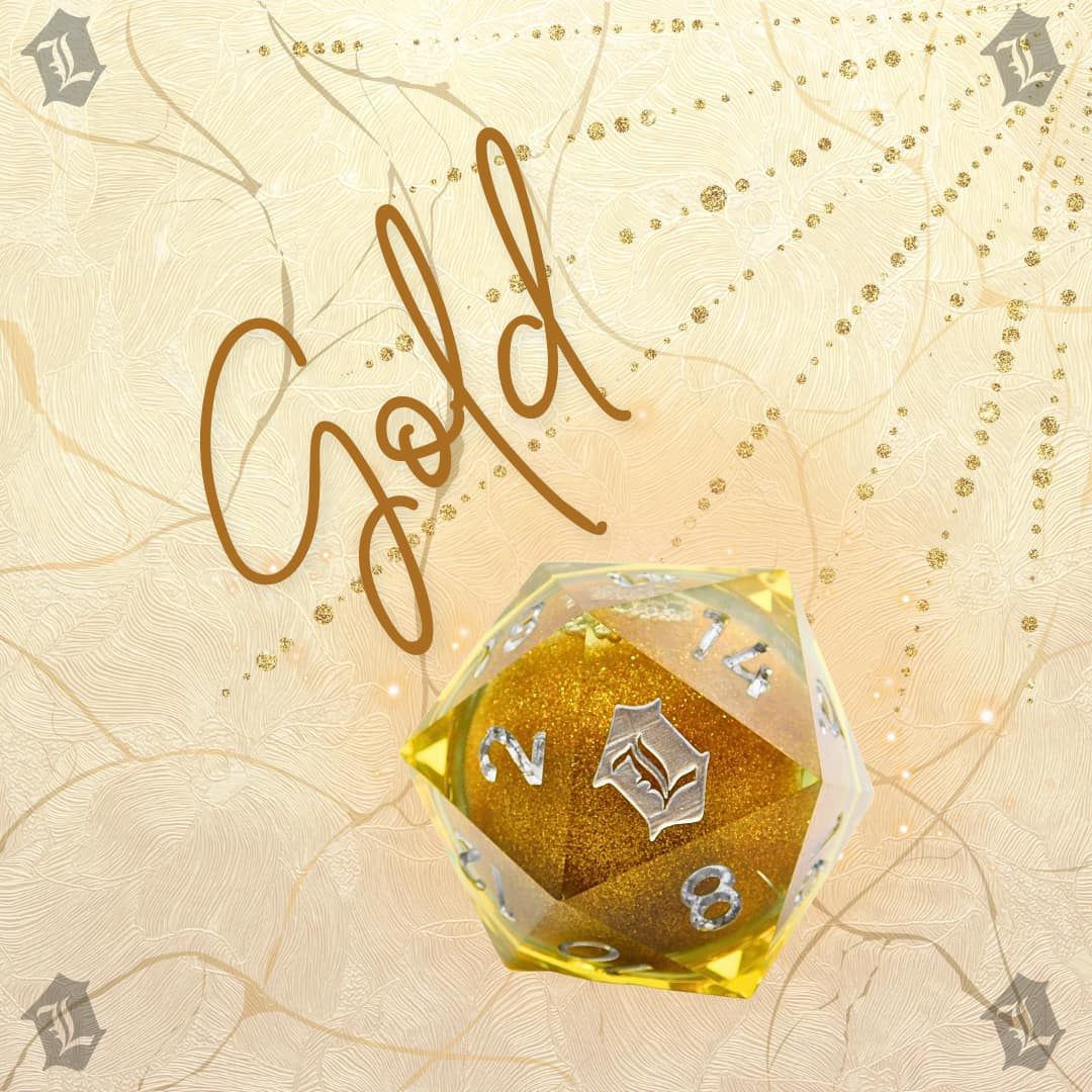 BRANDED LARGE 55MM LIQUID CORE D20 - GOLD