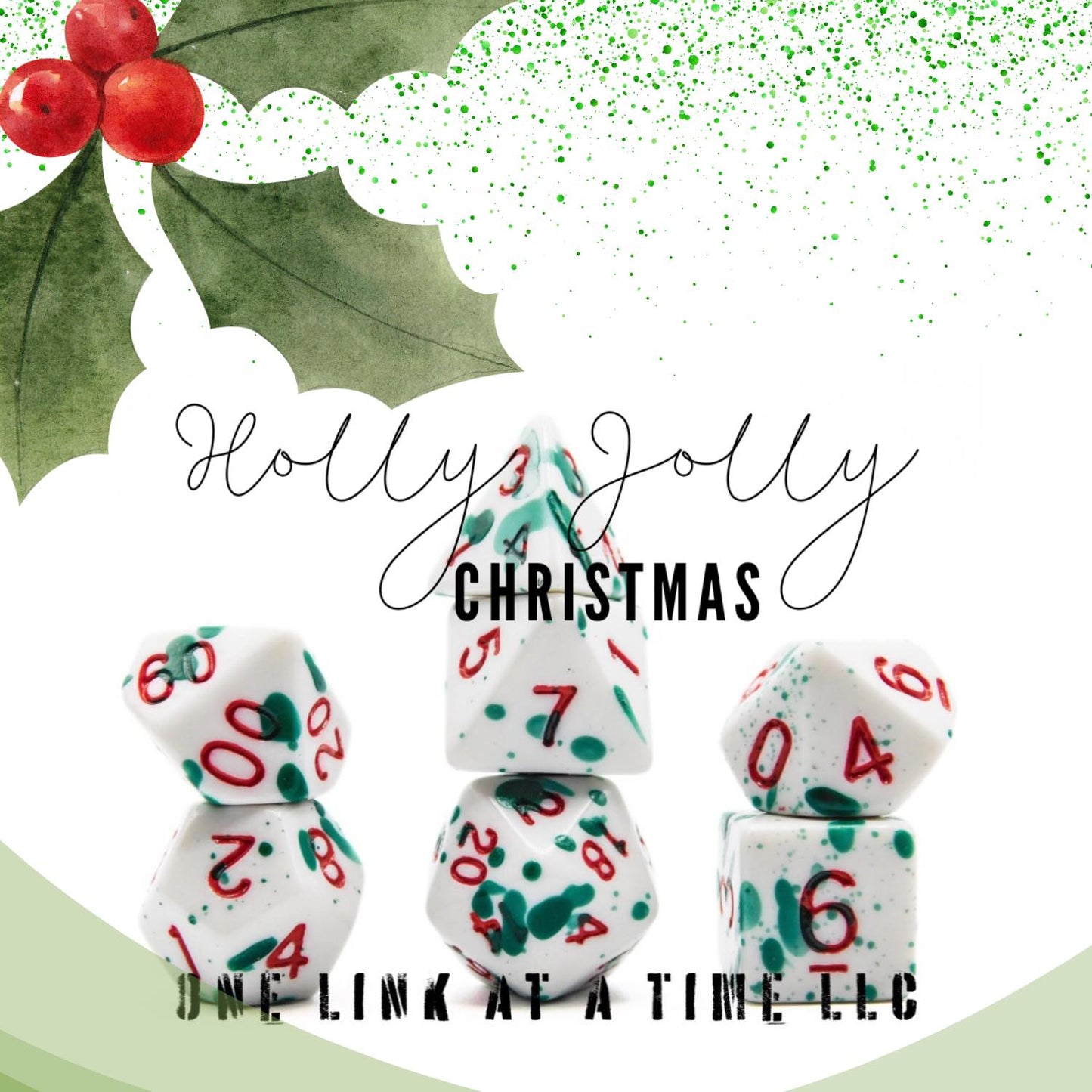 [HOLLY JOLLY CHRISTMAS] ACRYLIC DICE SET
