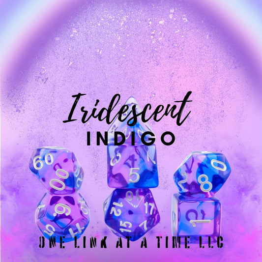 [IRIDESCENT INDIGO] ACRYLIC DICE SET