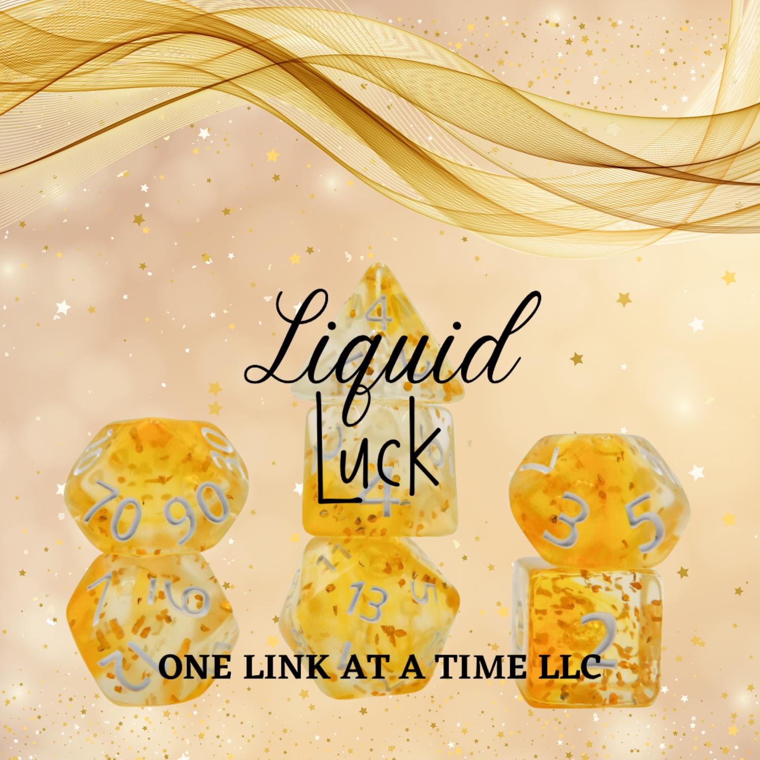 [LIQUID LUCK] ACRYLIC DICE SET – ONE LINK AT A TIME