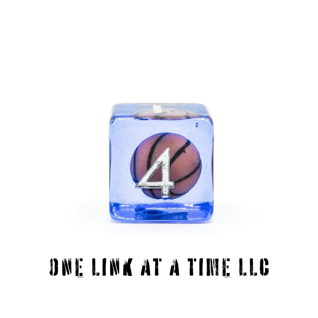 [PURPLE WITH BASKETBALLS] RESIN DICE SET
