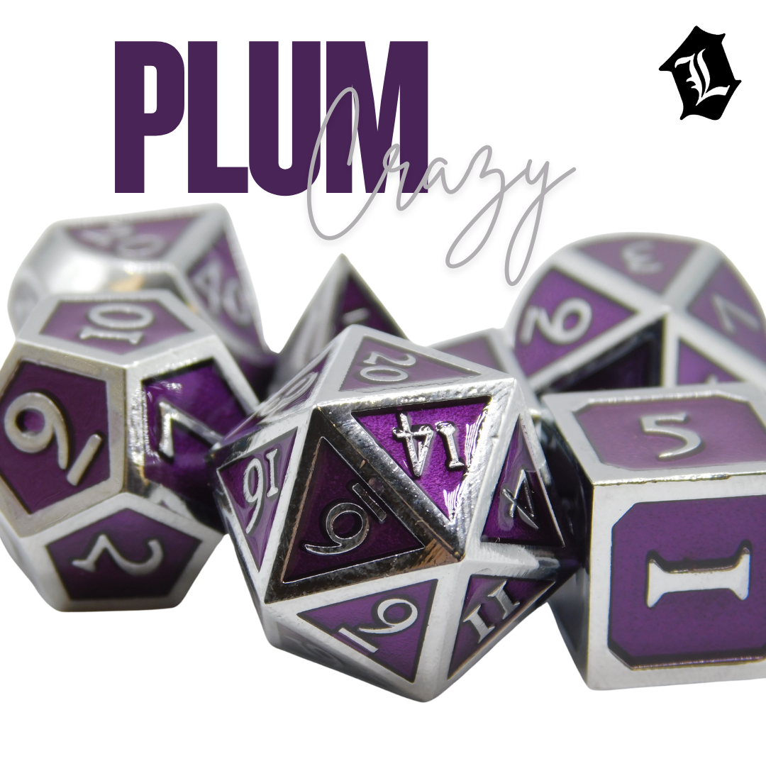 [PLUM CRAZY] SOLID METAL DICE SET