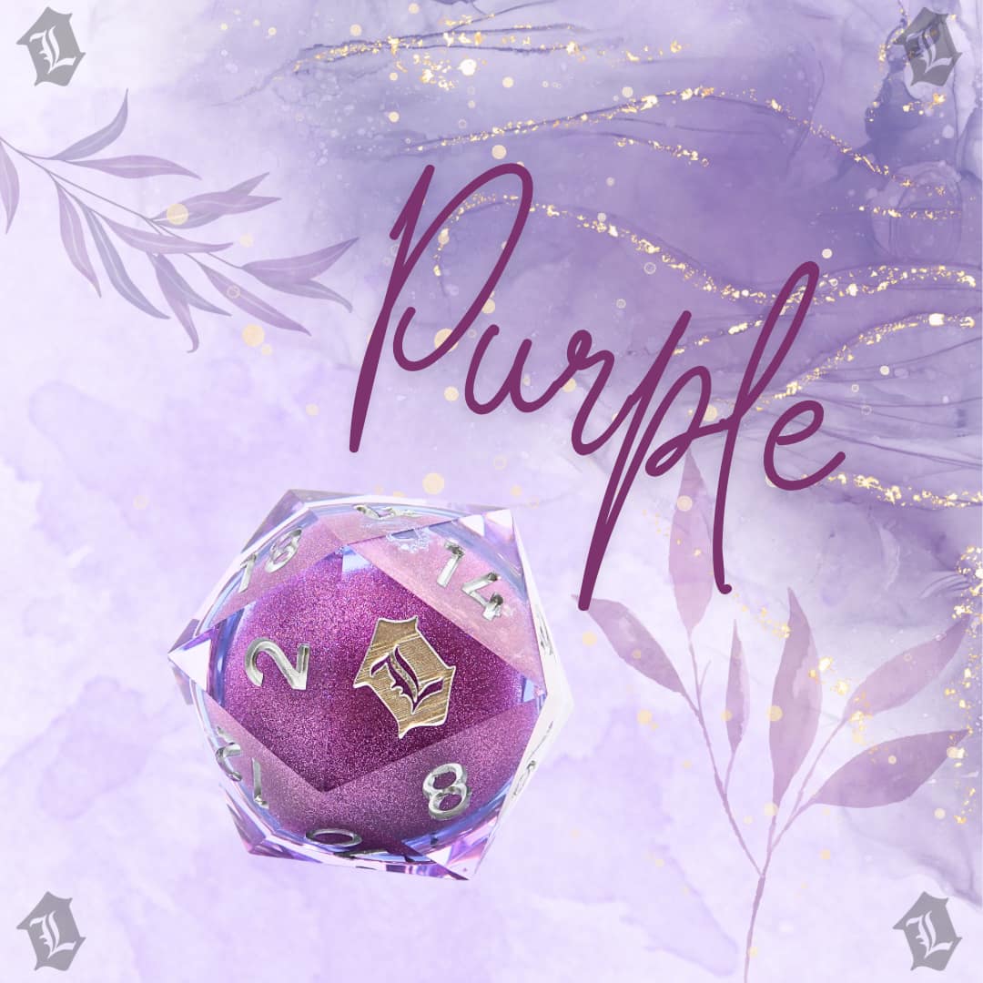 BRANDED LARGE 55MM LIQUID CORE D20 - PURPLE