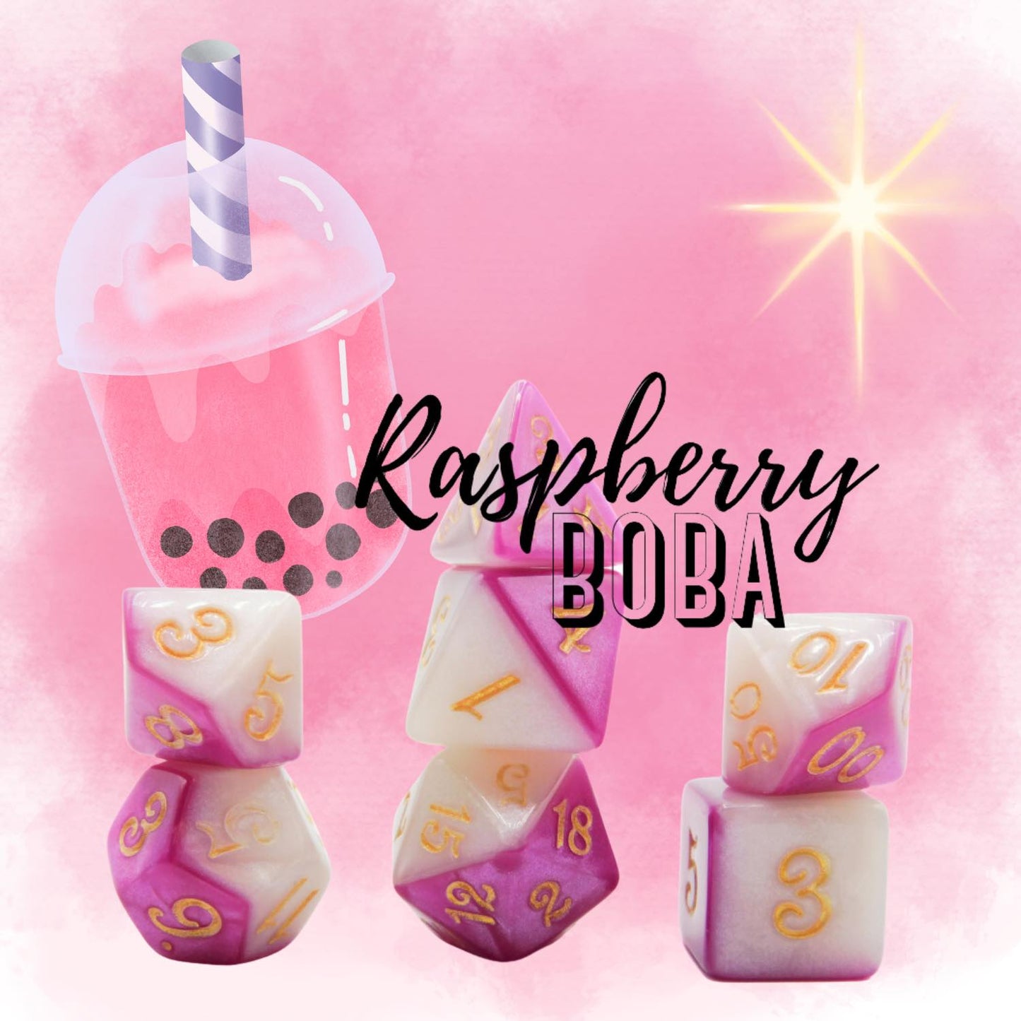 [RASPBERRY BOBA] ACRYLIC DICE SET