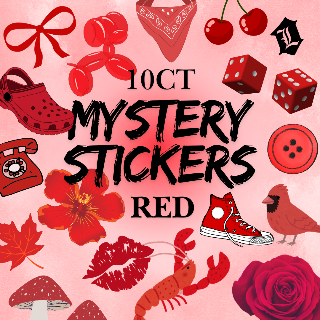 MYSTERY COLOR THEMED STICKER PACK [10CT] - RED