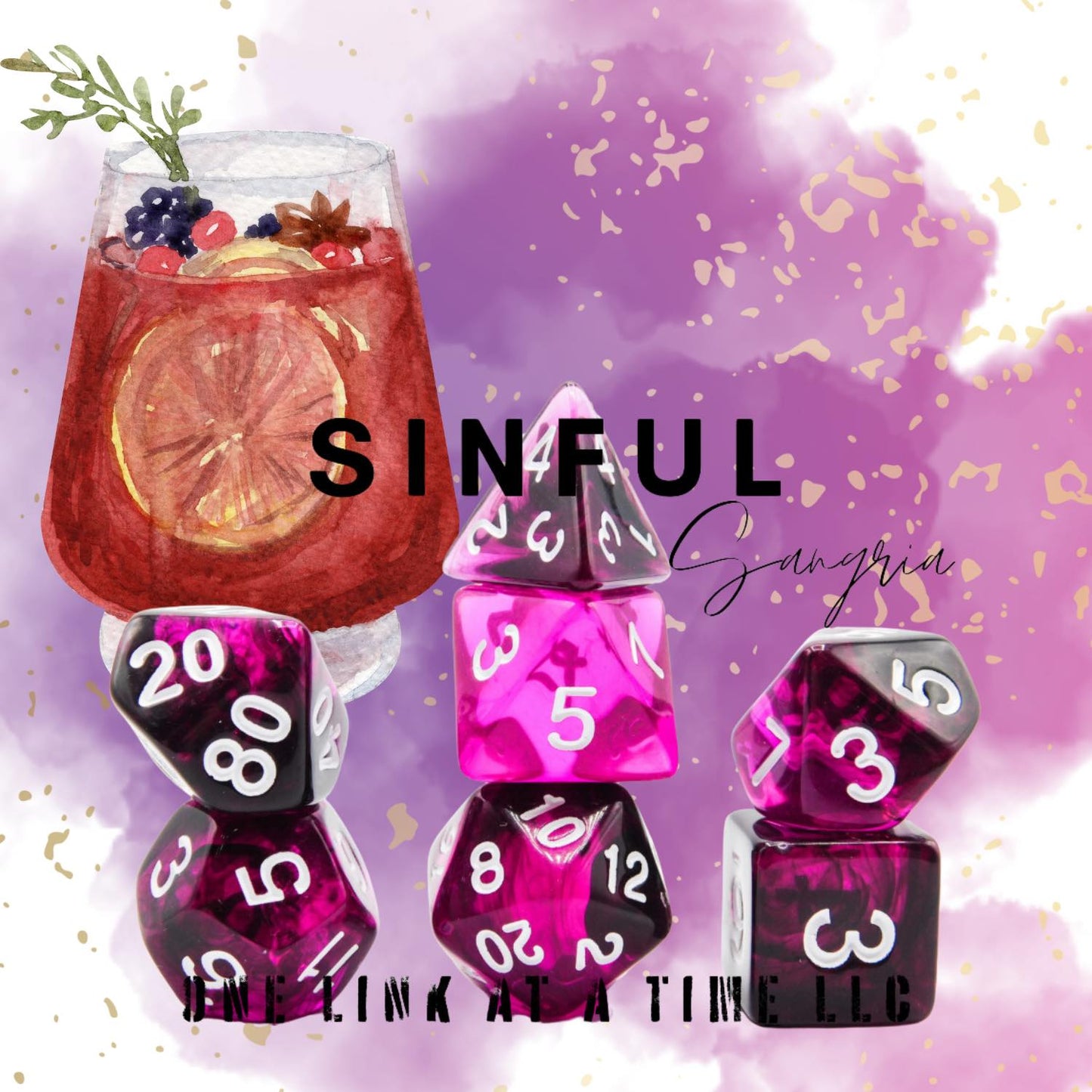 [SINFUL SANGRIA] ACRYLIC DICE SET