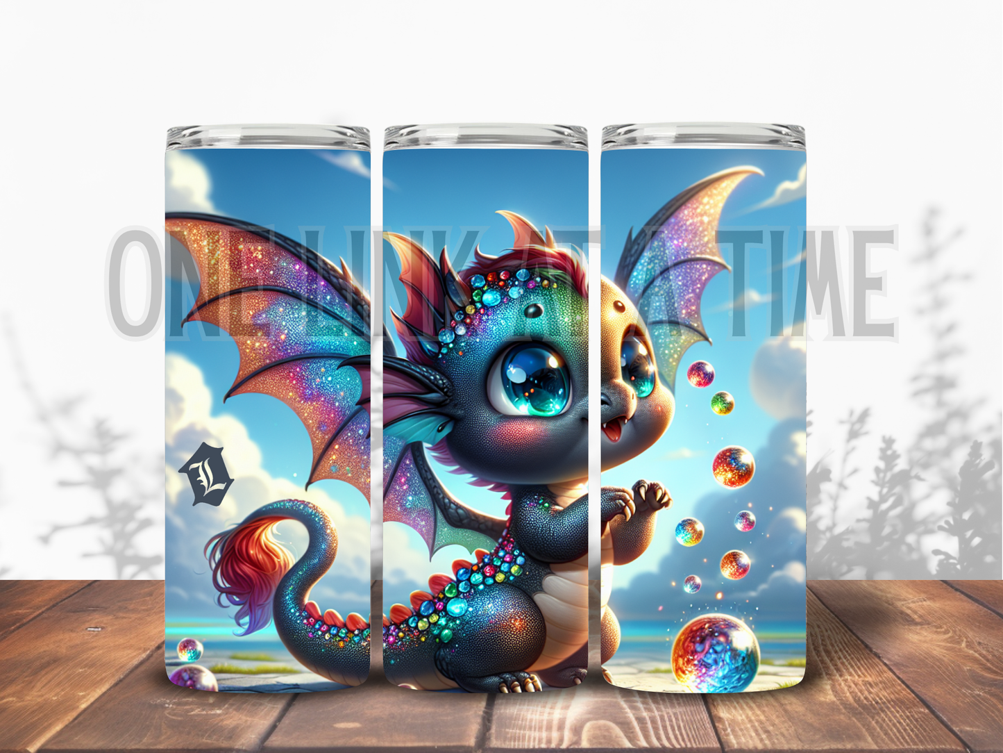 BABY DRAGON WITH BUBBLES BRANDED 20oz TUMBLER