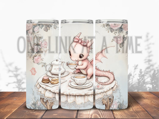 TEA PARTY DRAGON BRANDED 20oz TUMBLER