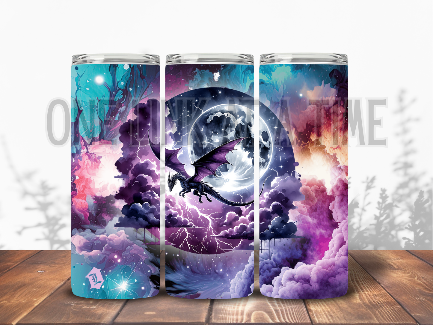 COLORFUL STORMY CLOUDS DRAGON BRANDED 20oz TUMBLER