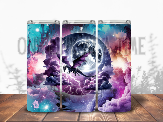 COLORFUL STORMY CLOUDS DRAGON BRANDED 20oz TUMBLER