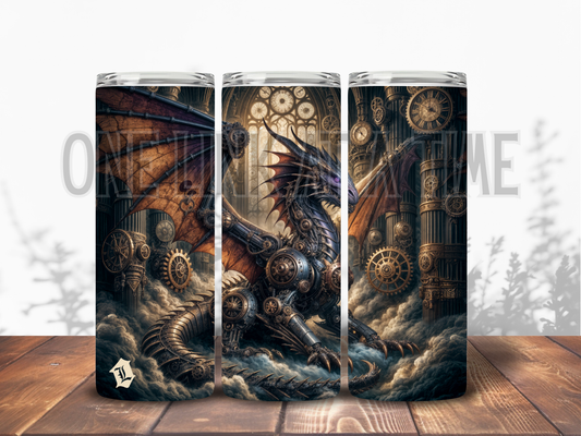STEAMPUNK DRAGON IN DUNGEON BRANDED 20oz TUMBLER