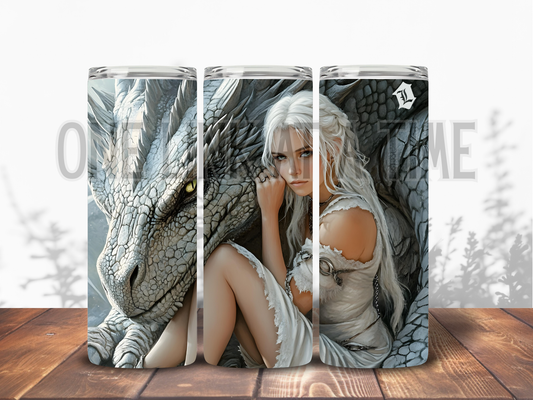 GIRL WITH DRAGON BRANDED 20oz TUMBLER