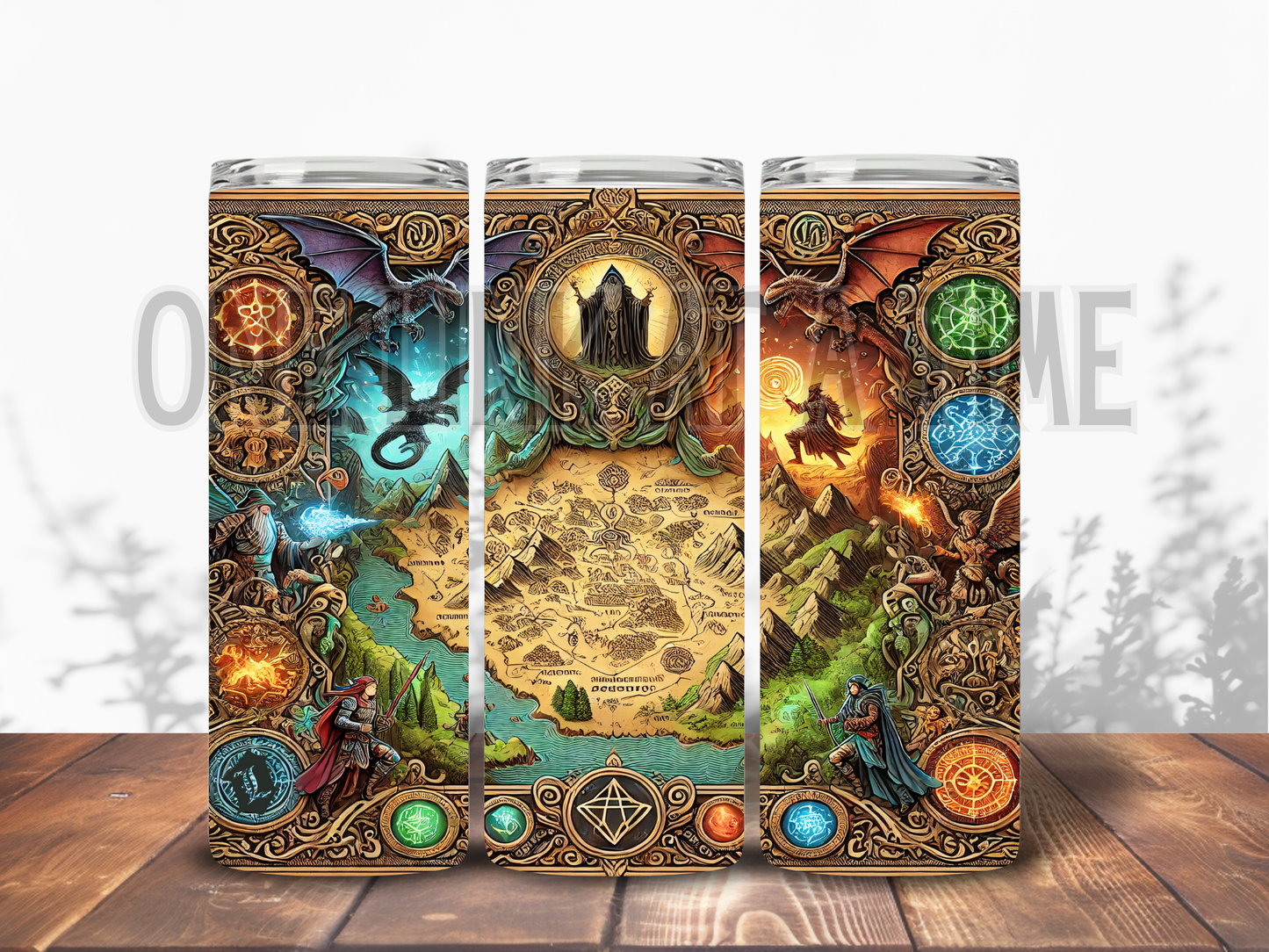 WIZARD DRAGON MAP BRANDED 20oz TUMBLER