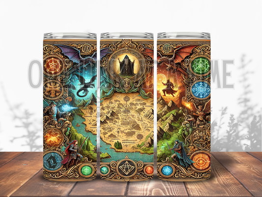 WIZARD DRAGON MAP BRANDED 20oz TUMBLER