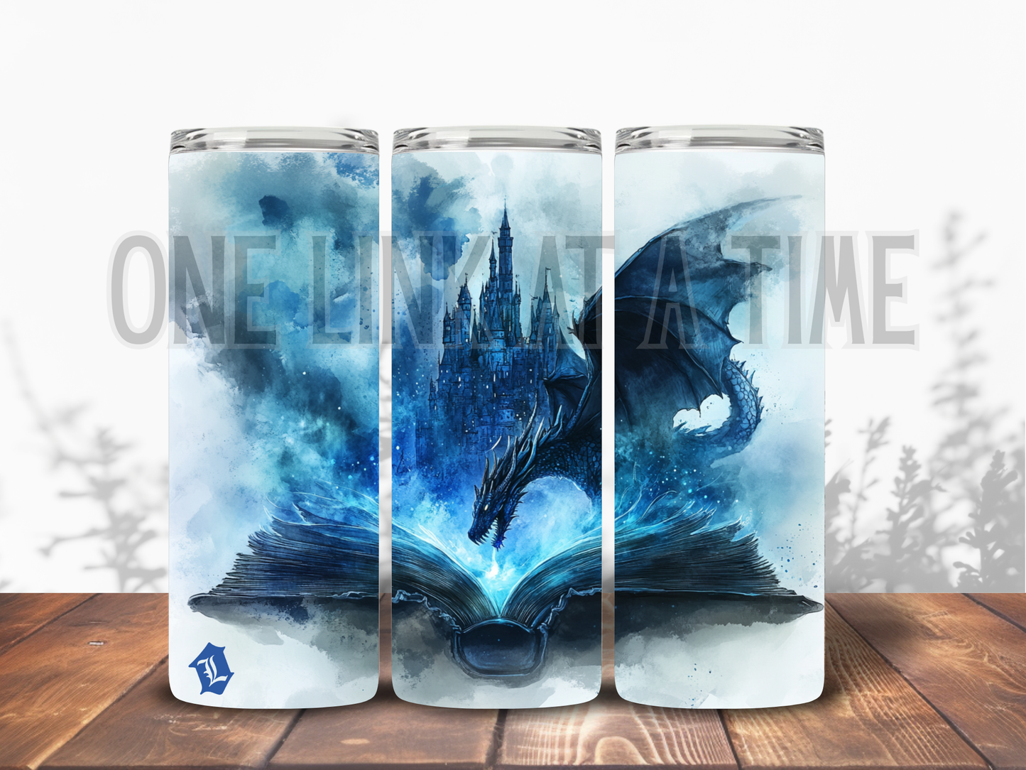BLUE CASTLE CLOUDS DRAGON BRANDED 20oz TUMBLER