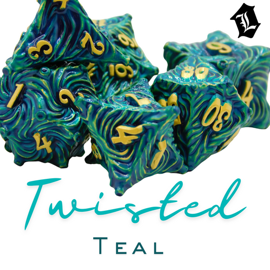 [TWISTED TEAL] SOLID METAL DICE SET