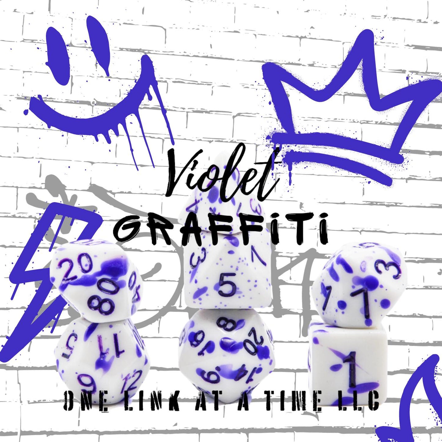 [VIOLET GRAFFITI] ACRYLIC DICE SET