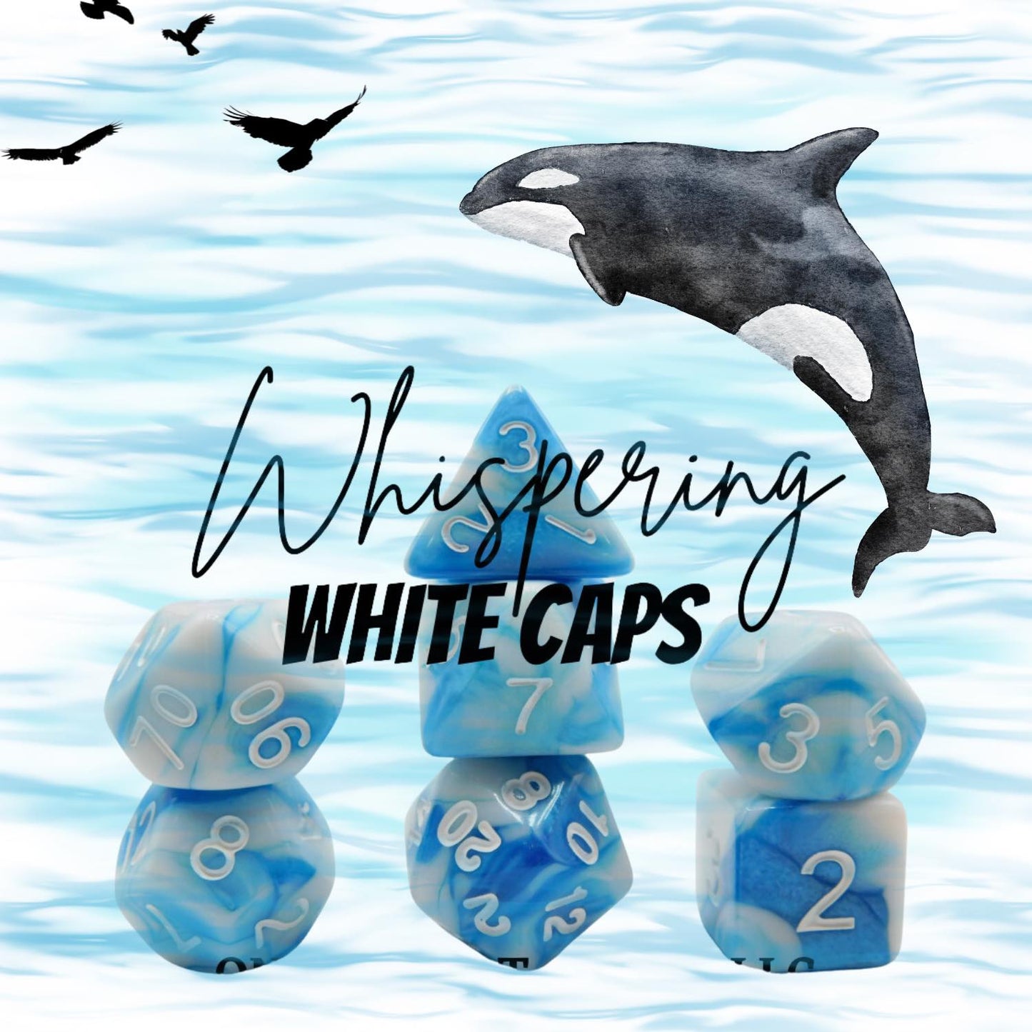 [WHISPERING WHITE CAPS] ACRYLIC DICE SET