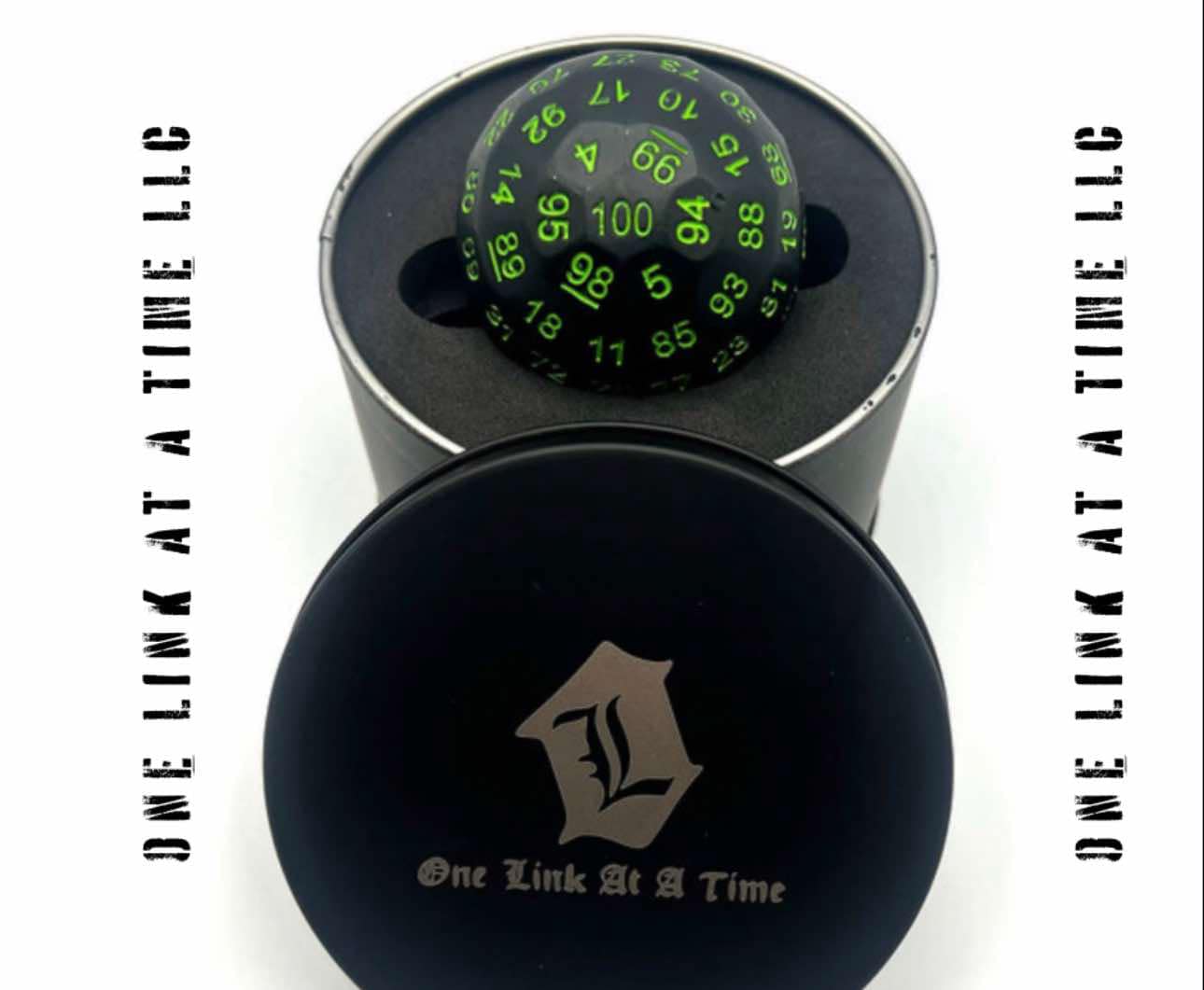 BLACK WITH GREEN INLAY SOLID METAL D100