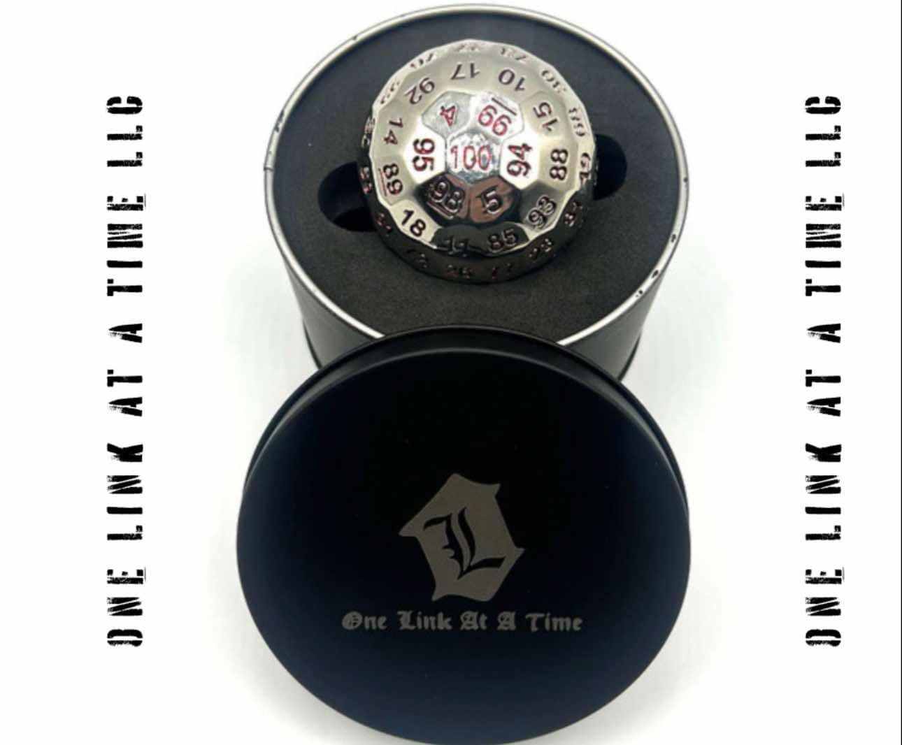 CHROME WITH RED INLAY SOLID METAL D100