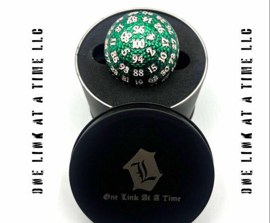 GREEN DRAGON SCALE SOLID METAL D100